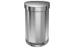 simplehuman - 45 Litre Stainless Steel Semi Round Pedal Bin